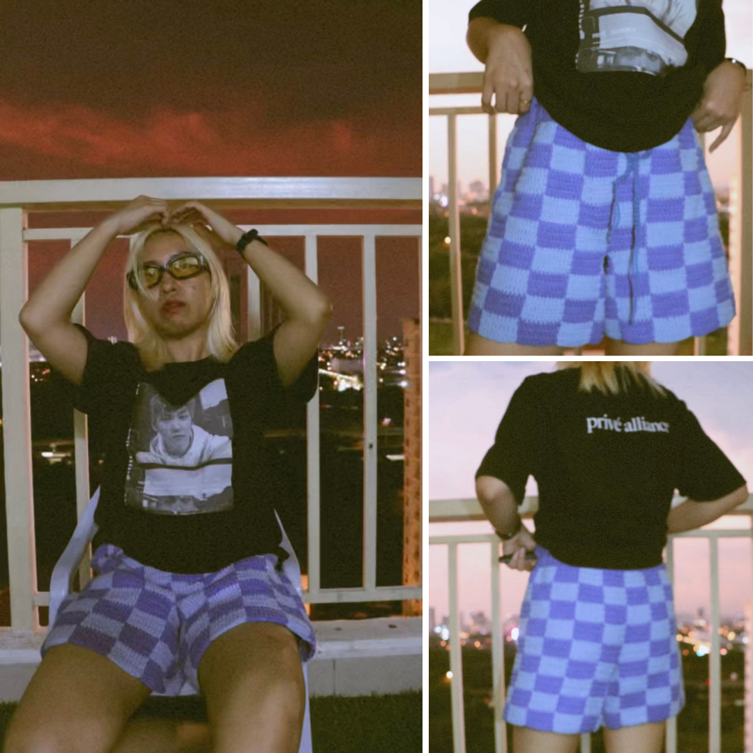 Checkered Shorts Crochet Written Pattern