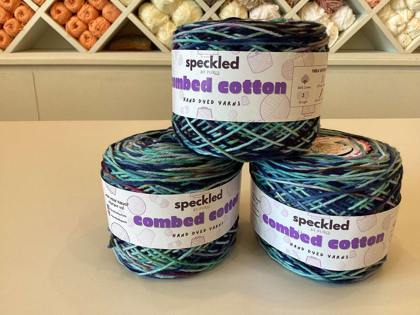 Combed Cotton Cakes by @speckledbypurls