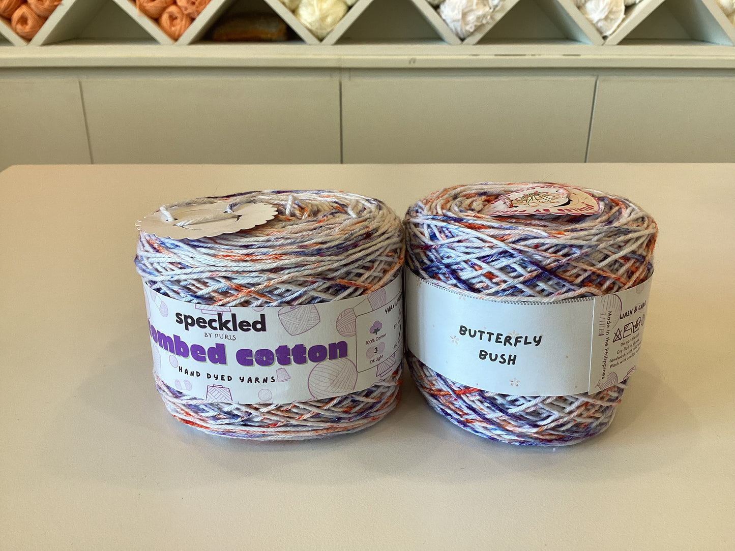 Combed Cotton Cakes by @speckledbypurls