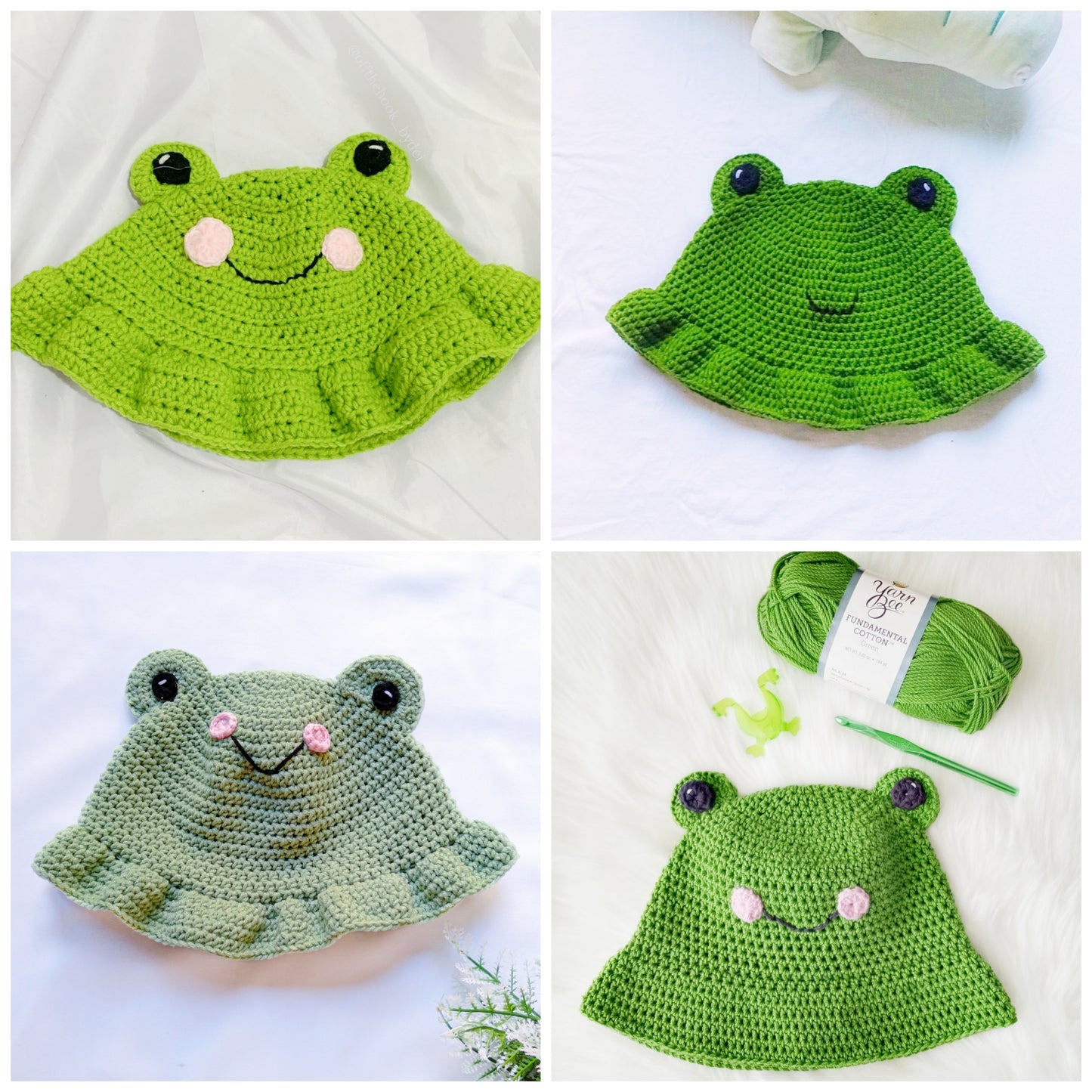 Frog Bucket Hat Crochet Written Pattern