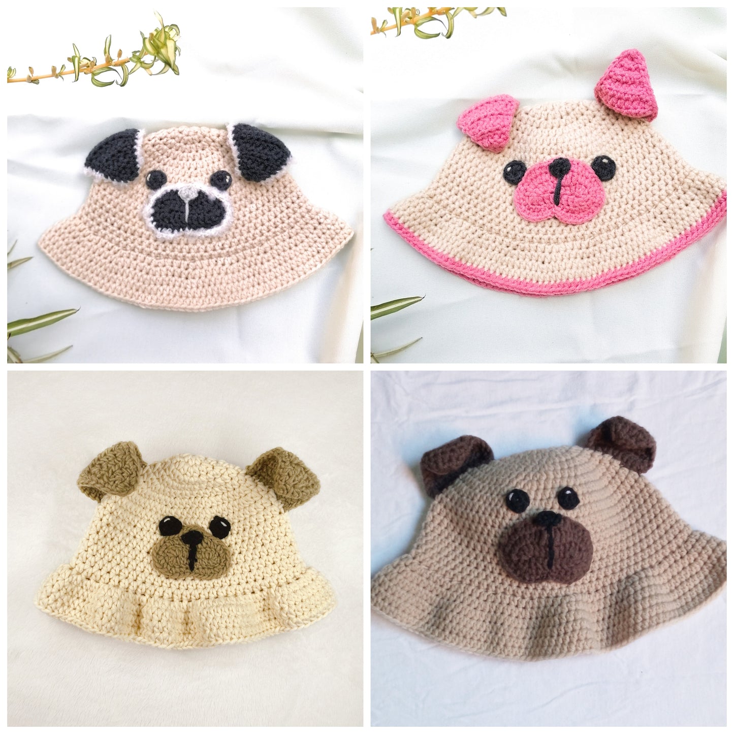 Dog Bucket Hat Crochet Written Pattern