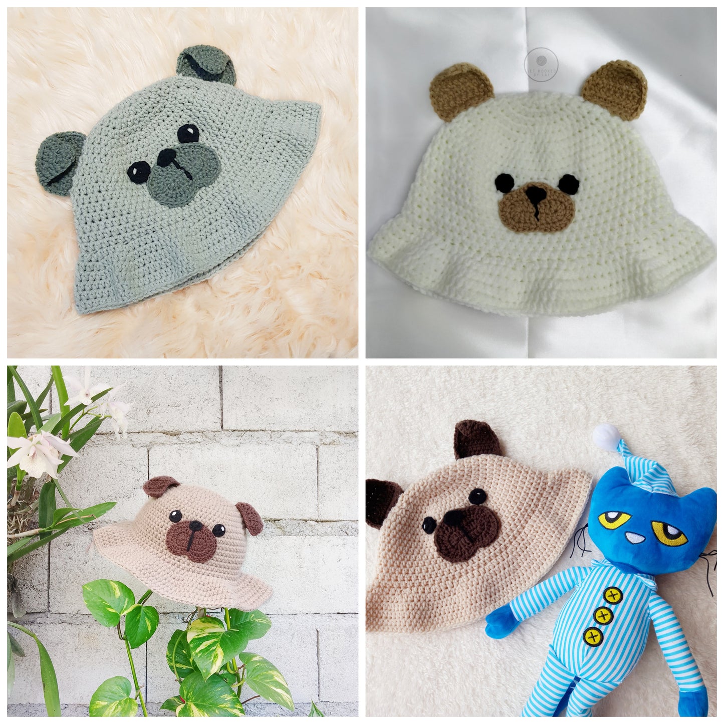 Dog Bucket Hat Crochet Written Pattern