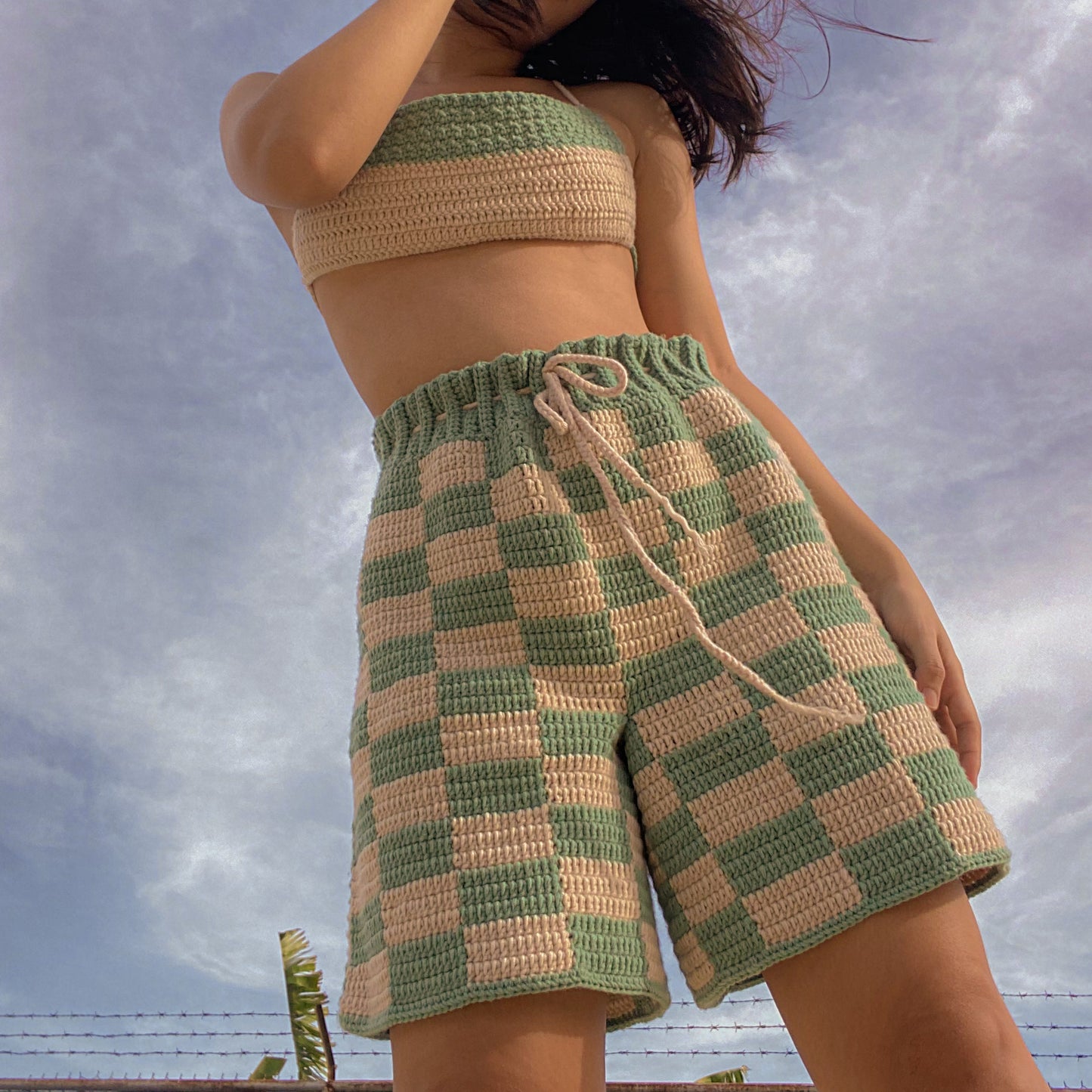 Checkered Shorts Crochet Written Pattern