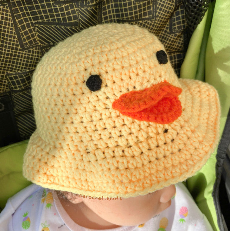 Duck Bucket Hat Crochet Written Pattern