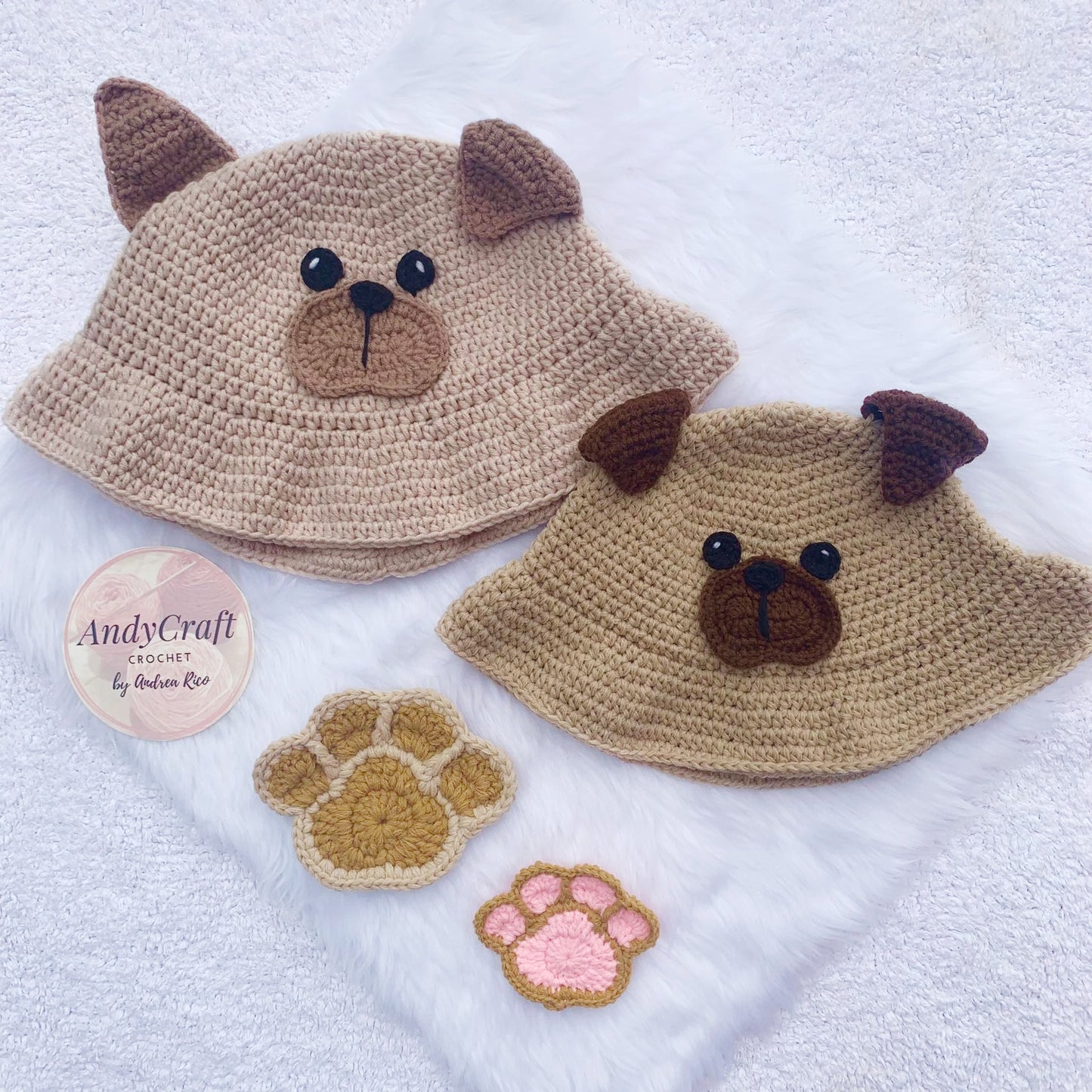 Dog Bucket Hat Crochet Written Pattern