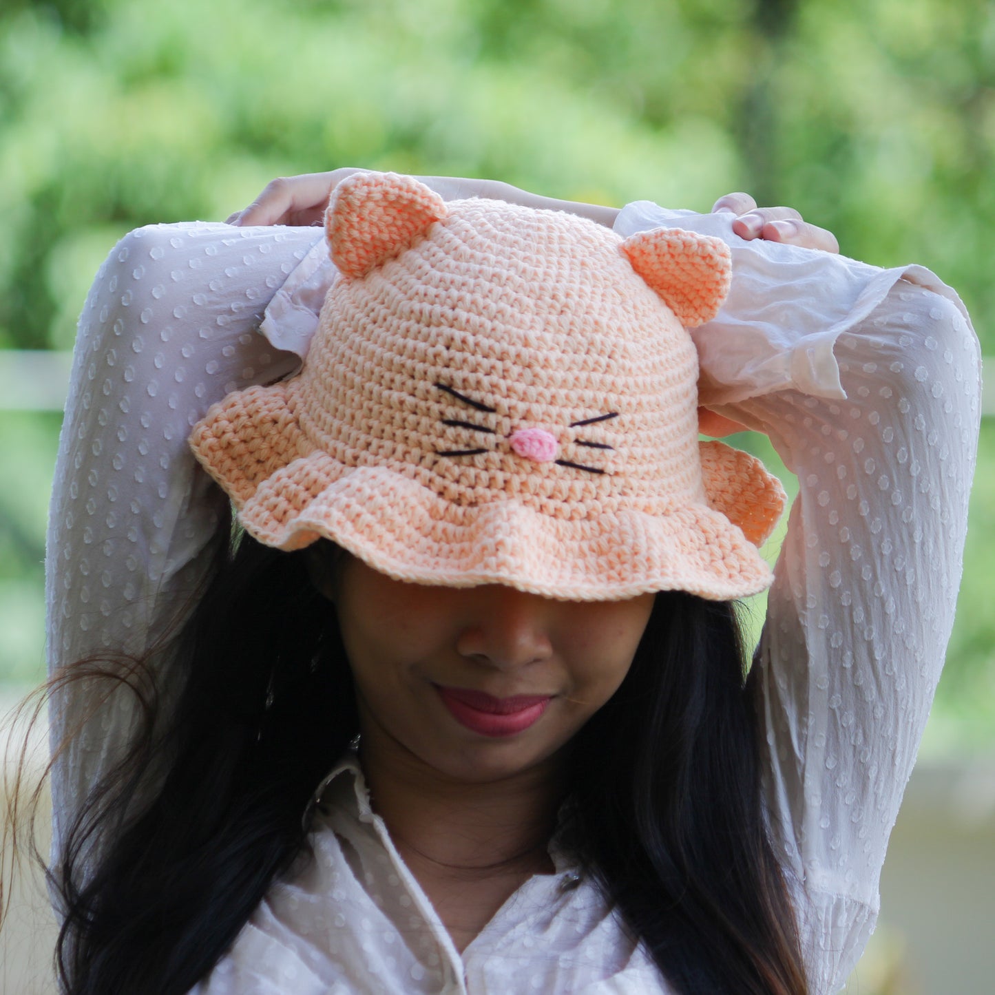 Cat Bucket Hat Crochet Written Pattern