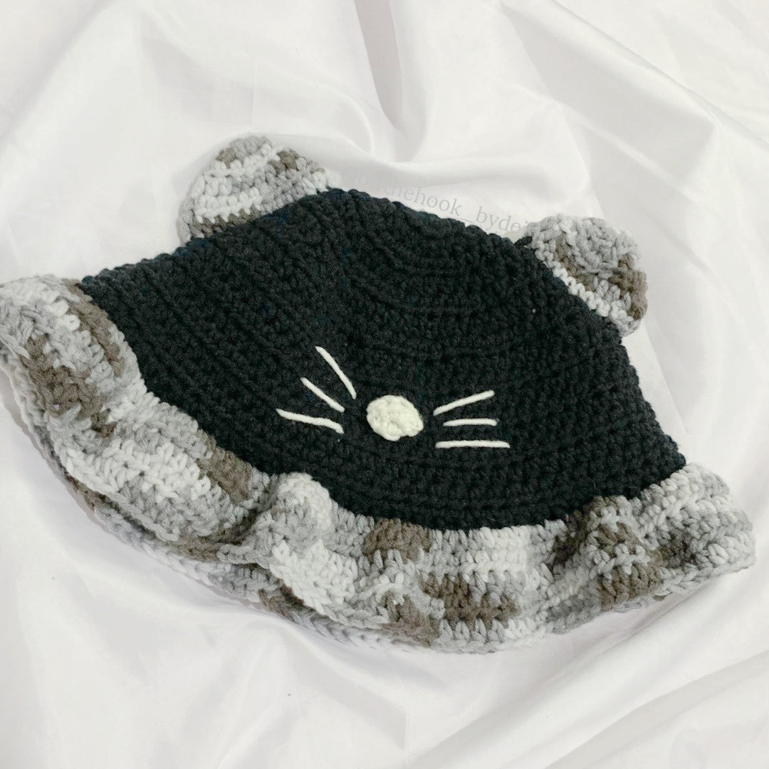 Cat Bucket Hat Crochet Written Pattern