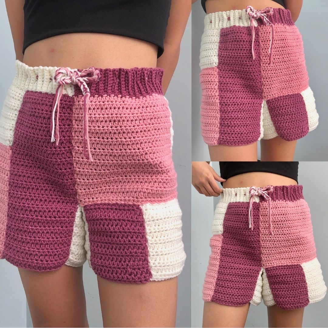 Patchwork Shorts Crochet Written Pattern