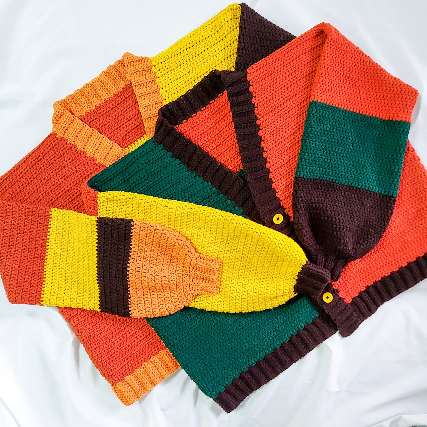 Colorblock Oversized Cardigan Crochet Written Pattern