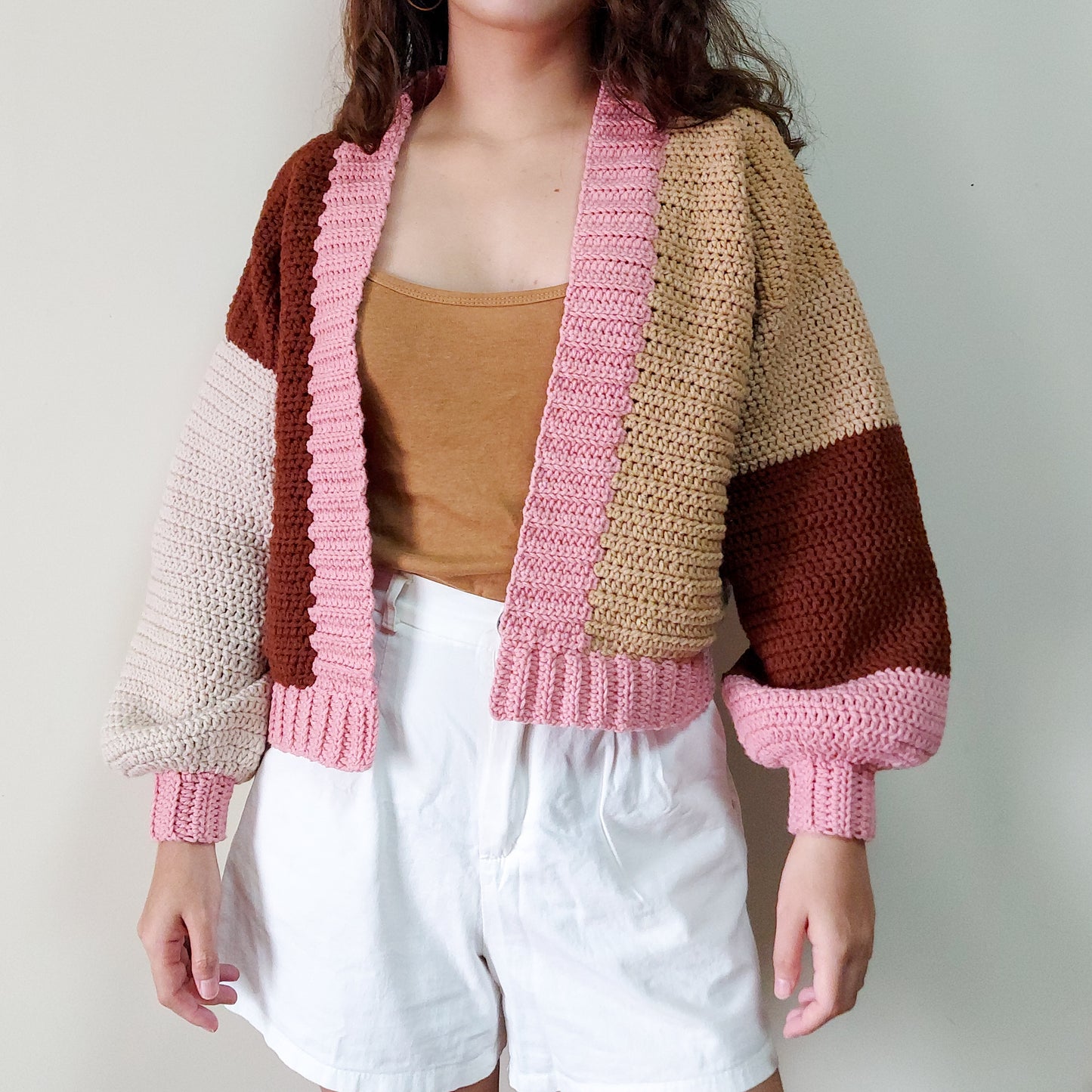 Colorblock Oversized Cardigan Crochet Written Pattern