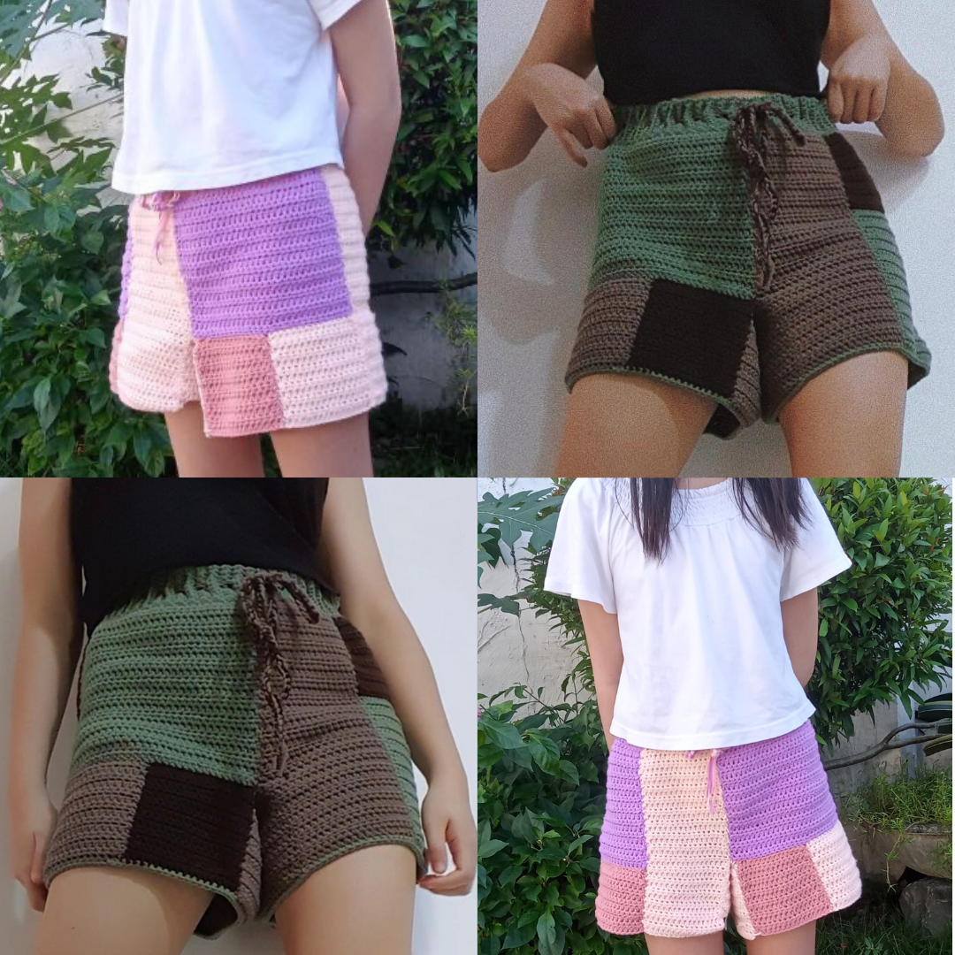 Patchwork Shorts Crochet Written Pattern