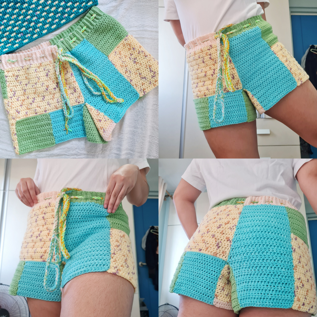 Patchwork Shorts Crochet Written Pattern