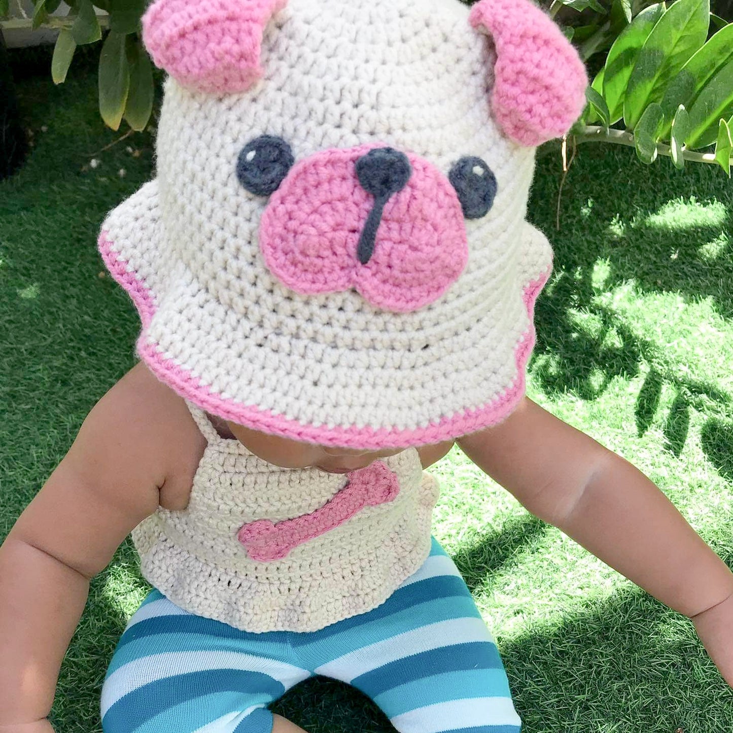 Pig Bucket Hat Crochet Written Pattern