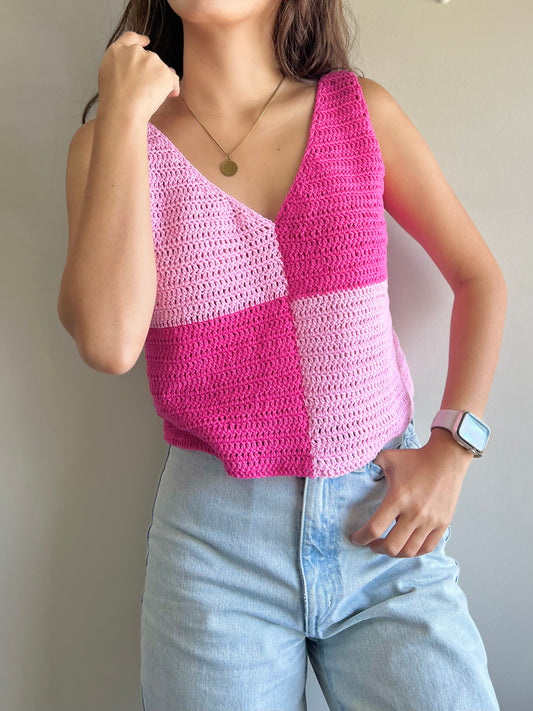 Aster Colorblock Top Crochet Written Pattern