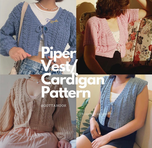 Piper Vest/Cardigan Crochet Written Pattern