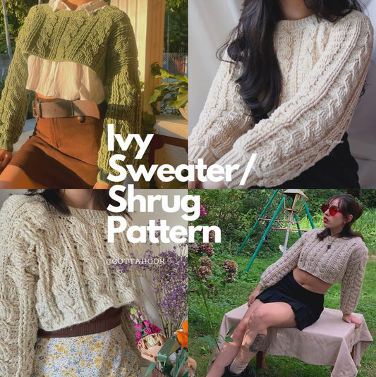 Ivy Shrug/Sweater Crochet Written Pattern