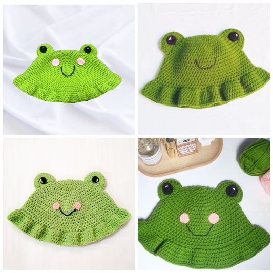 Frog Bucket Hat Crochet Written Pattern