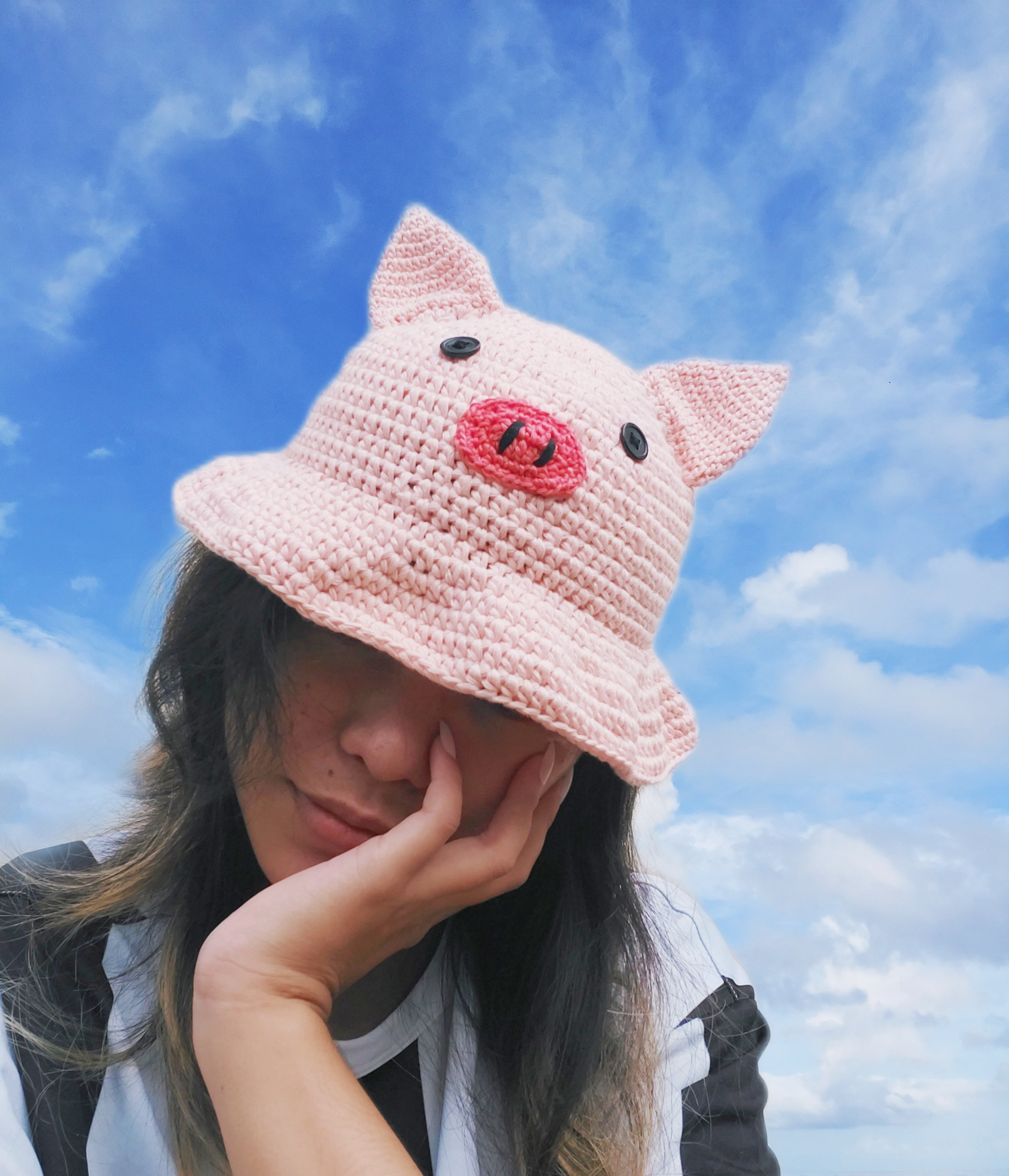 Crochet pig sale hat