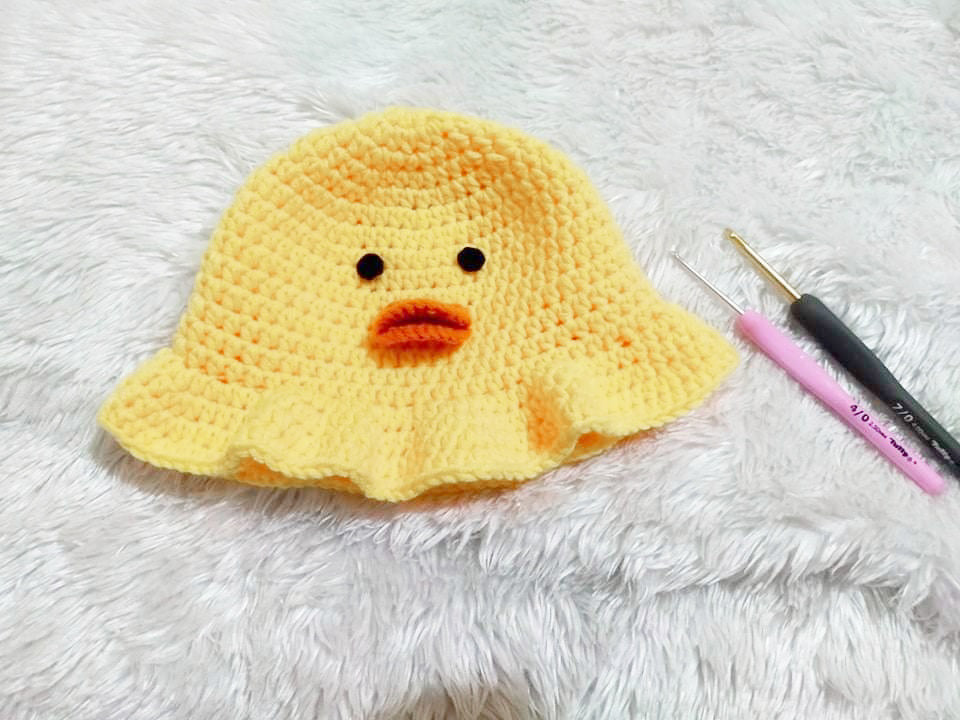 Duck Bucket Hat Crochet Written Pattern