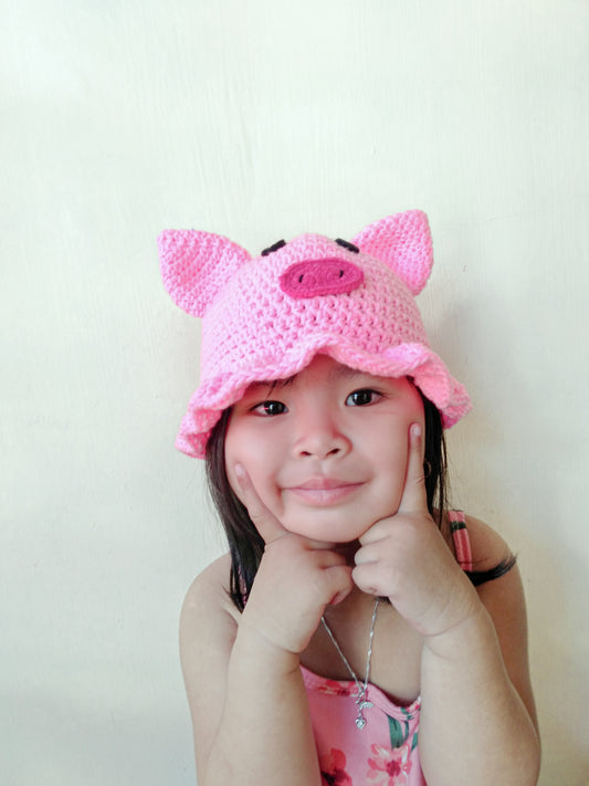 Pig Bucket Hat Crochet Written Pattern