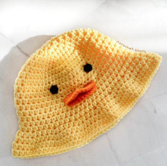 Duck Bucket Hat Crochet Written Pattern