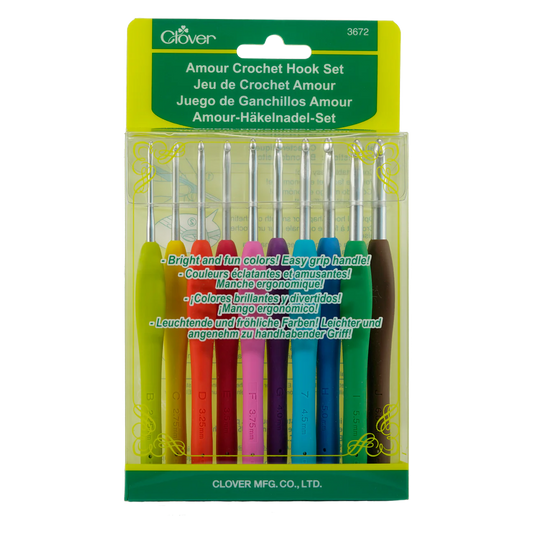 Clover 3672 Amour Crochet Hook Set, 10 sizes